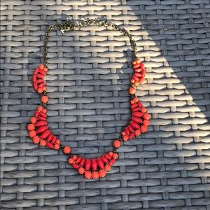 J Crew necklace in hot pink and coral